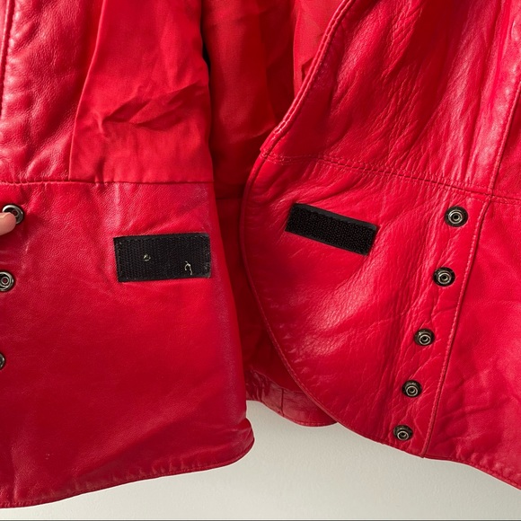 Vintage Boutique Of Leathers Red Jacket Womens Medium - Picture 6 of 7